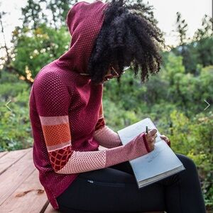 Krimson Klover Maroon and Coral Hooded Sweater